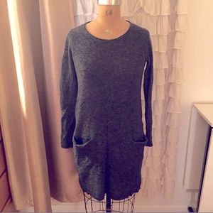 Eileen Fisher fuzzy wool charcoal gray sweater